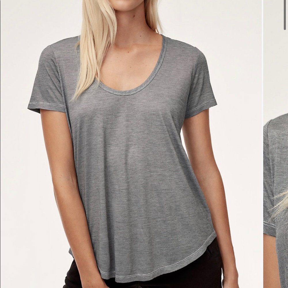 Aritzia Wilfred Free TShirt Black&White Stripe XXS